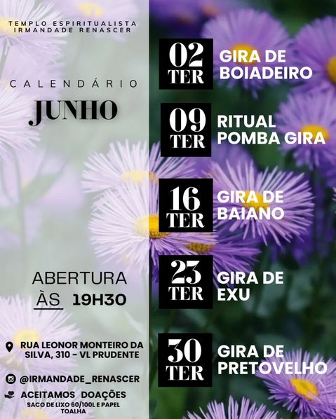 Programação e Agenda do Mês
